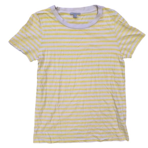 COS Tops - COS Relaxed Fit Yellow and White Striped Crew Neck T-shirt
